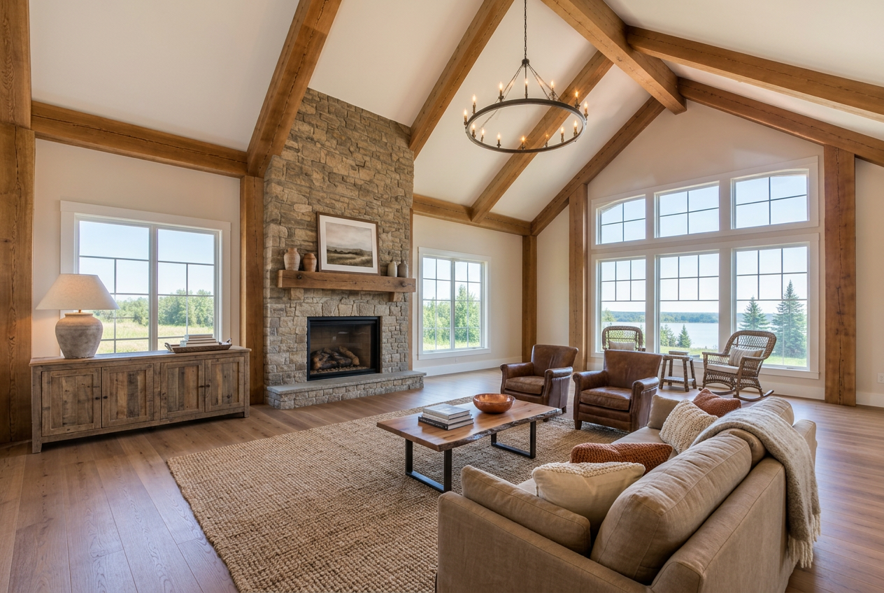 Rustic / Farmhouse virtual staging style preview