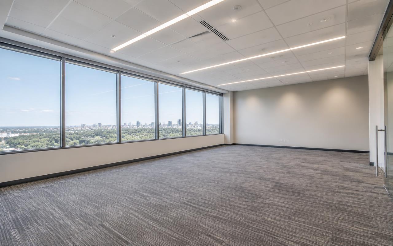 Toronto corporate boardroom, vacant before virtual staging